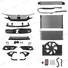 24PCS For Civic 2016-18 Radiator AC Condenser Fan Bumper Support Grilles Fog Kit