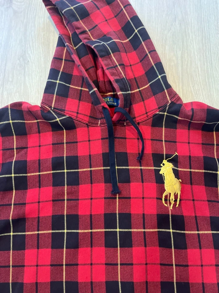 Polo Ralph Lauren Tartán Cuadros Big Pony Pullover con Capucha - Sudadera con Capucha para Hombres 2XL Foto 2 de 4
