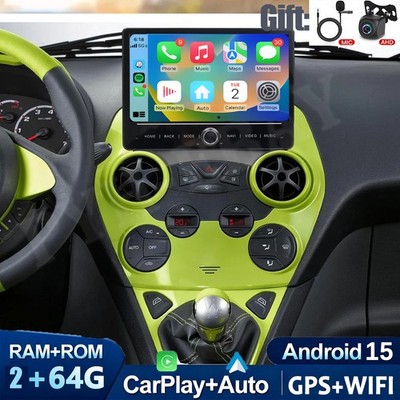 9'' Android 15 CarPlay Autoradio GPS Navigation BT DAB+USB Für Ford KA 2008-2012