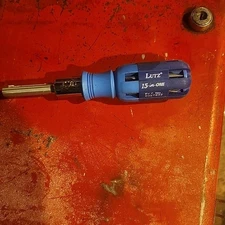 Lutz 15 In One Ratcheting Screwdriver, Blue, Complete And In Great Shape
