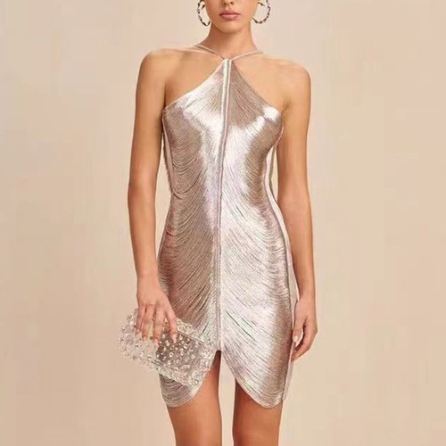 Womens Stylish Party Dresses Hollow Out Backless Halter Design Available - Picture 11 of 21