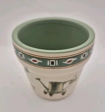 EUC Pfaltzgraff Naturewood Tea Light Candle Holder Mini Planter Pot Shape Cute!