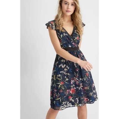 Orsay Navy Blue Floral Mini Dress EUR 36