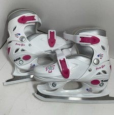 American Athletic Ice Skates U.S. Sz 10Y-13Y Party Girl Adjustable White/Pink