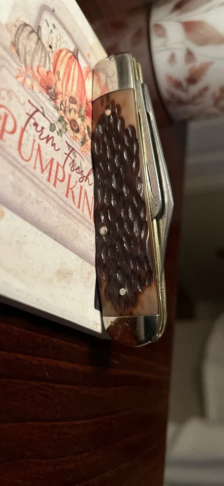 Vintage Kabar Two Blade Small Trapper Jig Bone Handles 1970’ To Early 80’s - Image 3 of 4