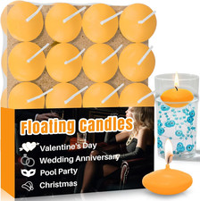 Yellow Floating Candles - 30 PCS Small Floating Candles for Centerpieces Unscent