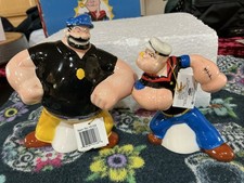 Popeye and Brutus Bluto Face Off Ceramic Salt Pepper Shakers New Box (magnetic) Popeye and Brutus Bluto Face Off Ceramic Salt Pepper Shakers New Box (magnetic)