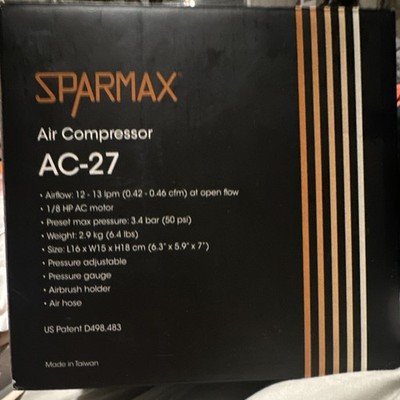 Sparmax AC-27 Air Compressor 110V-120V 1/8 HP w/ Airbrush Holder