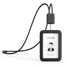 Lanyards for ID Badges Holder, Silicone ID Badge Holder Name Card Case Protec...