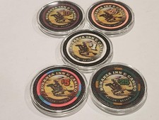 VTG BONANZA INN CASINO Chip Set of 5 - Incl. Rare 10 & 25 cent Chips  FALLON NV