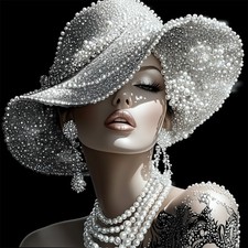 Elegant Lady Diamond Art Kits for Adults, 5D Special Shaped Beautiful Woman Diam