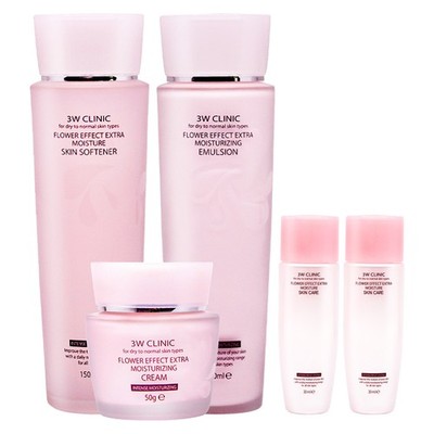 K-Beauty 3W Clinic Flower Effect Extra Moisturizing Skin Care 3 Pieces Set