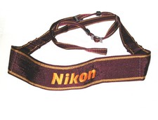 Brown 2"W Nikon Neck Strap For 35mm Film Camera N4004 - Washed Cleaned