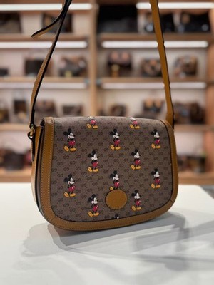Gucci x Disney Mickey Mouse Crossbody Bag 24cm GG Canvas Auth Pre-owned