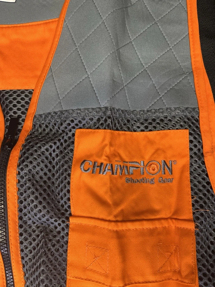 Champion shooting vest orange/grey Hunting New Fits XL-XXL adjustable - Image 4 of 4