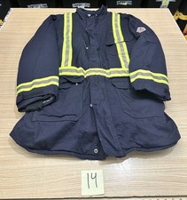 Bulwark Men's JLPNV1 Flame-Resistant Navy Insulated Jacket 4XL Long Parka Cat 3