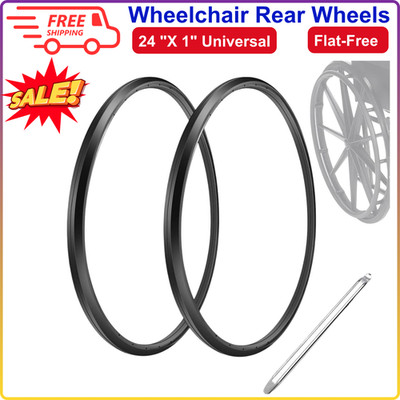 (1 Pair) Wheelchair Rear Wheel Replacement Tire Wheelchair Tire 24 X 1 Unive