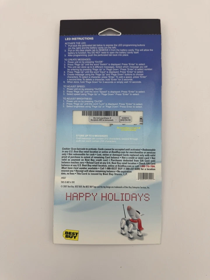  13 tarjetas de regalo vintage Robocop edición limitada mensaje programable LED Best Buy Foto 3 de 3