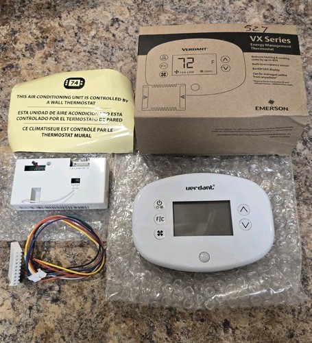 Verdant VX Series Wireless Thermostat White w/ Mounting Kit. 