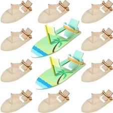 BBTO 12 Pcs DIY Wooden Boat Craft Kits Paddle Rubber Band Boat Paint and Deco...