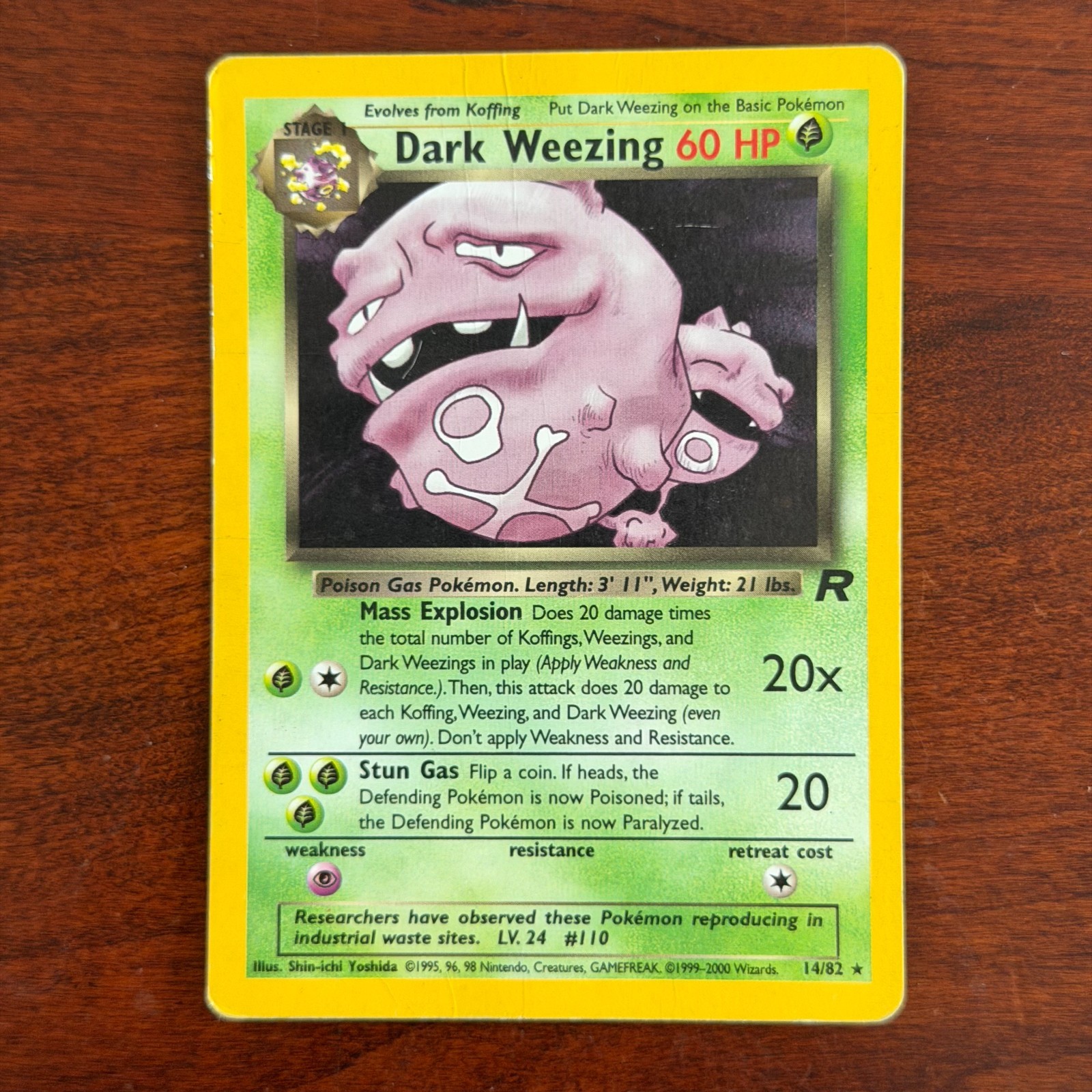 Dark Weezing 14/82 Holo Rare Team Rocket Pokemon Card DMG