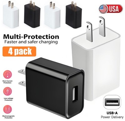 4× Universal 5V 2A US Plug USB AC Wall Charger Power Adapter For Smart Phone USA