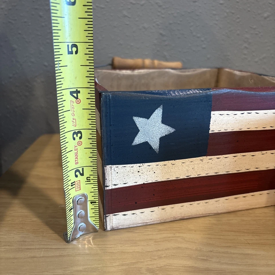 Patriotic American Flag Decor Baskets-  Rustic Storage Home Decor FAST SHIP - Image 4 of 4