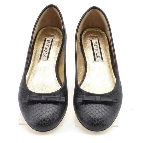 Womens Emy Mack Sammy $250 Corba Ballet Flats 7 B Black Leather Shoes New in Box - Picture 3 of 8