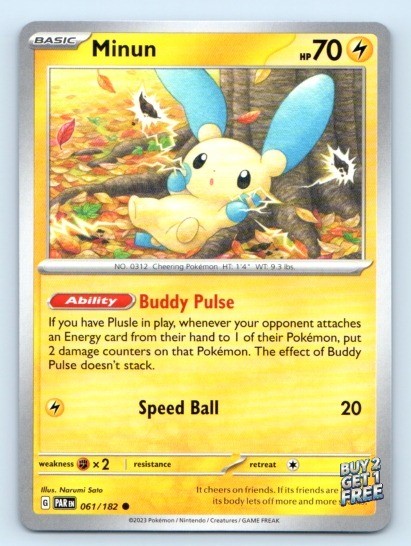 Minun 061/182 ~ Common English Near Mint