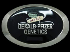 TB13144 VINTAGE 1970s **DEKALB-PFIZER GENETICS** AGRICULTURE BELT BUCKLE