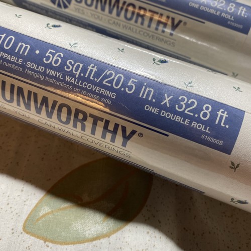 2 VTG Sunworthy Wallpaper Double Roll 56 sq.ft. Floral Pattern Retro - Picture 2 of 9