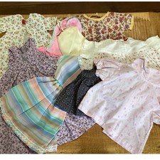 Vintage Doll Clothes Lot Floral Striped Lace Trim Dresses Skirt Tops 8pc Set