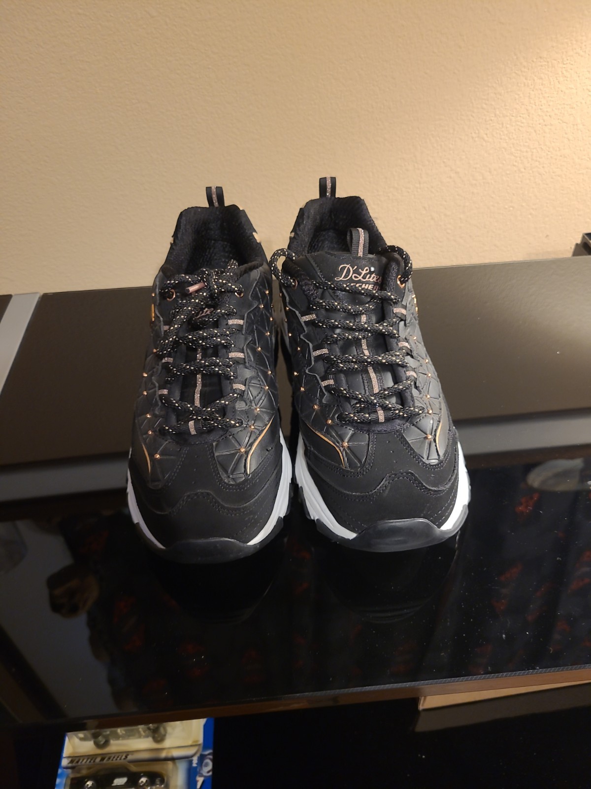 Womens Skechers Size 9 D Lites Blac& Rose