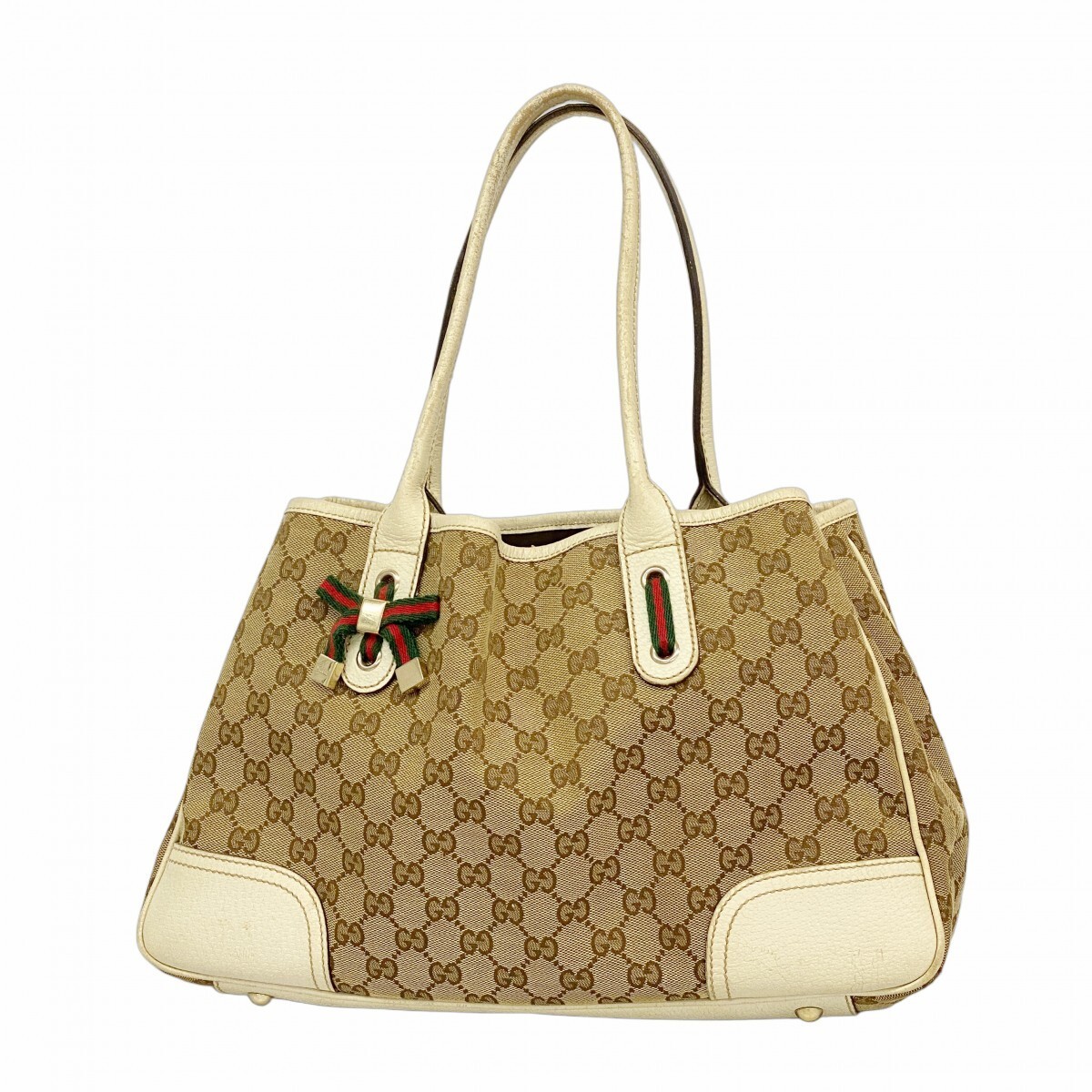 GUCCI Tote Bag GG Canvas sherry line 163805 Canvas champagne gold hardware 49169