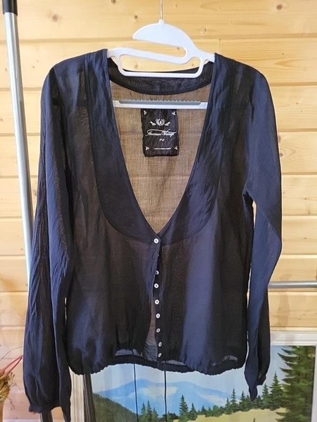 Women American Vintage Shirt Black 36 / S / 44 #4Z6H