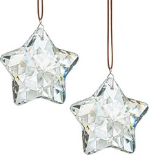 2 Pcs 2" Crystal Sun Catcher Prisms Windows Star Chandelier Crystals Clear
