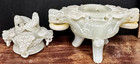 Vintage Chinese White Jade Dragon Incense Burner Carved Tripod Censer — photo 1