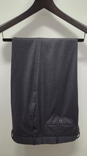 Zanella Parker Charcoal Gray Flannel Wool Tro...