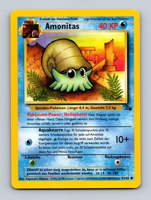 TCG Pokemon Karte Amonitas FO 52/62 DE Kagemaru Himeno Fossil