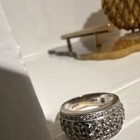 Le Vian Signed 18K White Gold Champagne Diamond Pavé Band Ring Size 7 11mm — photo 3