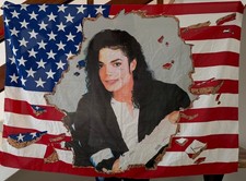 MICHAEL JACKSON 1-Sided Large Multicolor Flag / Banner 93x135 cm / 37x53 inches