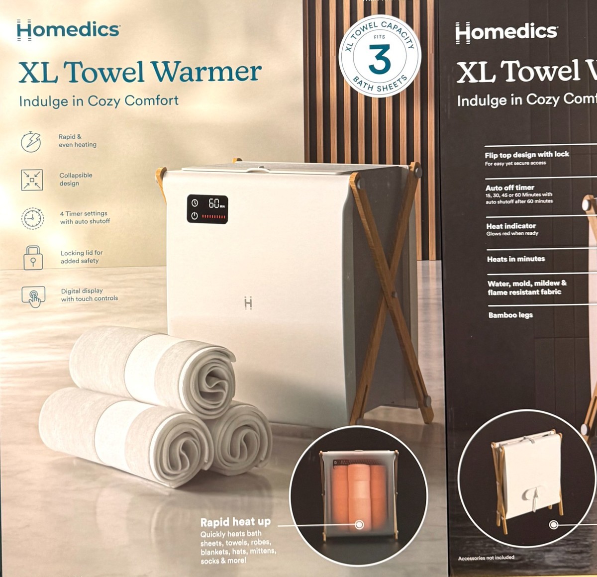 Homedics XL Towel Warmer, Luxe Spa Edition | eBay