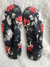Water Shoes Women Quick-Dry Beach Swim Socks Black Flower 42/43 10.5/11 NEW