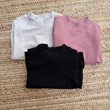 Zara Kids Girls 9-10 Years Sweatshirt Lot of 3 Pink Taupe Black Crewneck