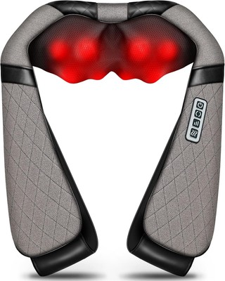 Blue Elf Shiatsu Electric Neck Back Massager Pillow 3D Kneading with Heat for Sh