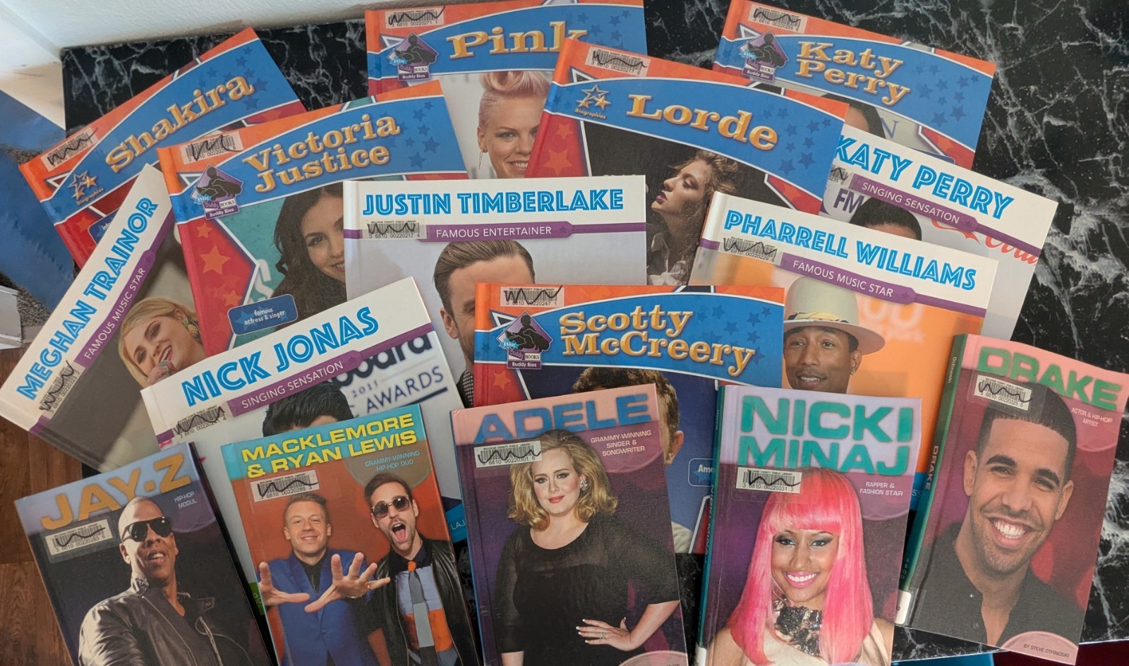 Big pop celebrity biographies-pink, adele, drake, nick jonas