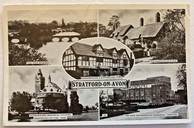Stratford Upon Avon England Shakespeares Birthplace Multi View Postcard