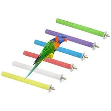 Parrot Perch Wooden Parrot Perch Stand Toy 7.87 x 0.6in 6 Colors 6Pcs