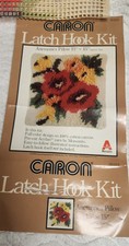 Brand New CARON Latch Hook PILLOW Kit Floral FLOWERS Vintage 1979 w/TOOL Incld.