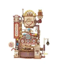 ROKR Marble Run 3D Wooden Puzzles Chocolate Factory Model Building Kits Gift